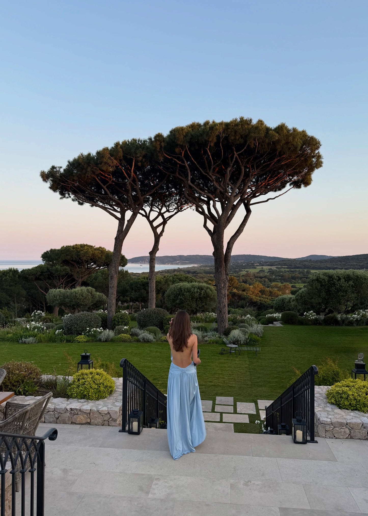Arcina Ori Santina Dress Sky Blue back view