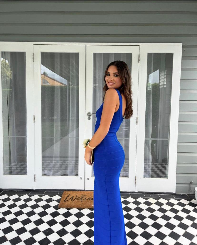 Scoop Neck Gown- Cobalt Blue - S