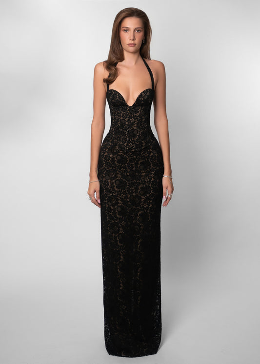 Fenity Monique Dress in Black for hire Brisbane - Paloma Dress Hire