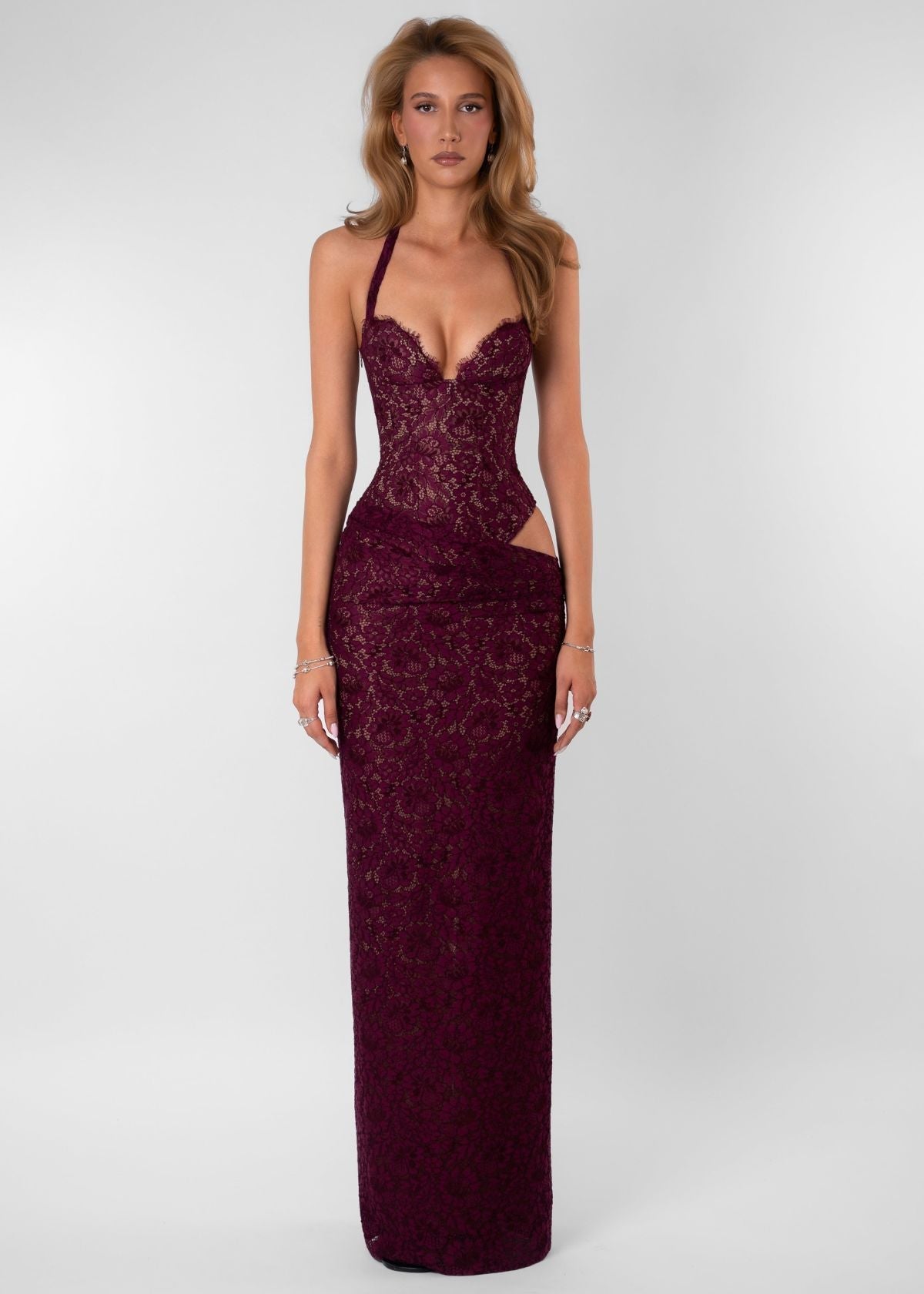 Fenity Veronica Dress Burgundy hire Brisbane