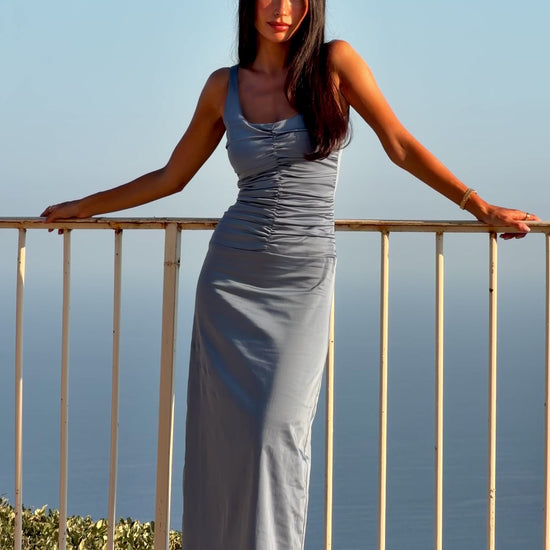 Ance gria atlein gown blue front view